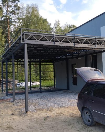 Металлический навес для автомобиля на заказ В Тюмени